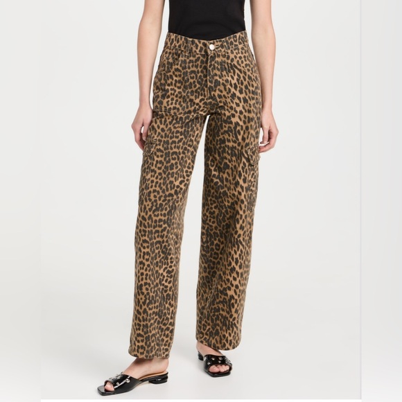 NWT Damson Madder Dion Cargo Jeans in Leopard Print size US 8 / UK 12 - Picture 1 of 14